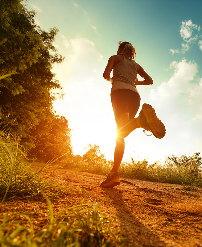 Healthy woman running in Vero Beach